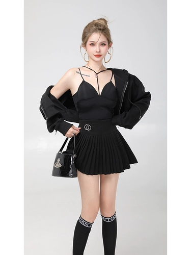 Ретро короткая толстовка с капюшоном, осенняя куртка, лонгслив, в американском стиле, свободный крой