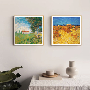 餐厅diy数字油画填充填色梵高星空手工画2024新款丙烯画肌理画画