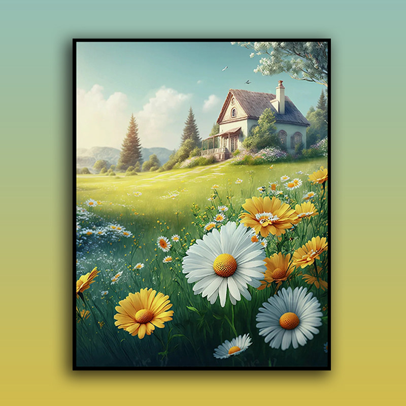 邹菊/diy数字油画填充填色网红解压手工绘画治愈风丙烯画儿童画画