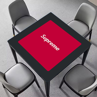 Supreme麻将桌布带兜垫子棋牌桌垫掼蛋扑克牌垫子加厚消音防滑