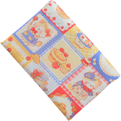 60支纯棉平纹布料卡通兔子熊猫手工服装童装裙子衬衫全棉面料棉布