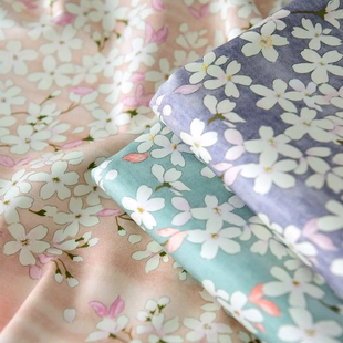 145cm宽60双支纯棉斜纱布料手工DIY衣服衬衫 旗袍棉服家居樱花吹雪