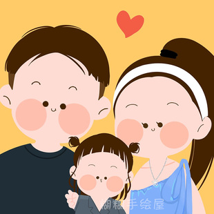 Q版手绘头像定制设计卡通人物照片转漫画人像动漫情侣画头像约稿