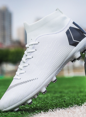 Adults Men's Soccer Cleats Shoes High-top Football Boots FG