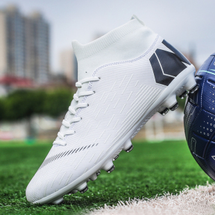 Adults Men's Soccer Cleats Shoes High-top Football Boots FG