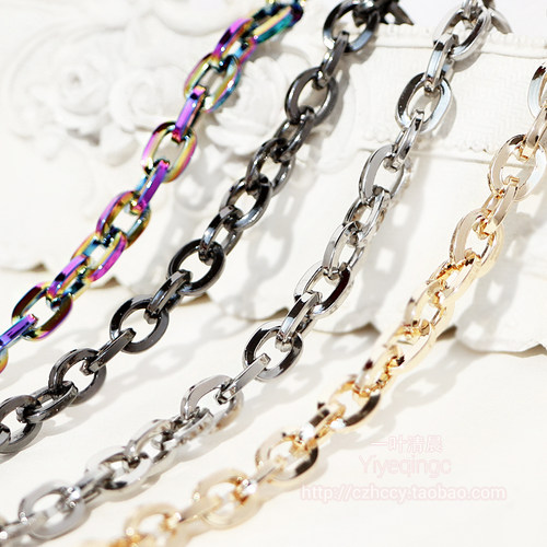 diy浅金色6mmo形装饰材料链条
