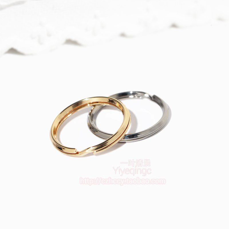 diy手工挂件饰品材料配件菱形边 30mm 浅金色 银色钥匙圈