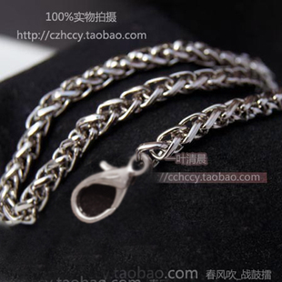 diy包带链条 宴会小包链条配件,银色 5mm高品质链 麻花灯笼链