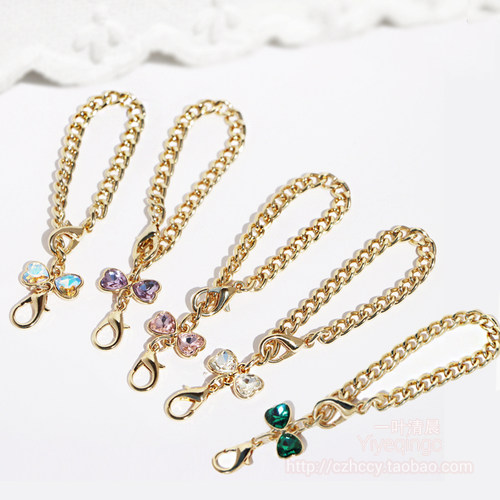 蝴蝶结钻饰包挂饰链配件挂件金属龙虾扣包拉链扣玩偶链条毛球挂链