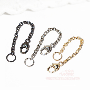 15CM长O形链包挂饰链配件挂件金属扣双层圈布偶玩具链条毛球配链