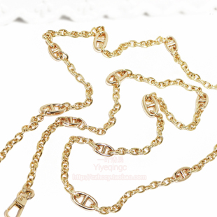 猪鼻子链浅金色银色金属包挂链条包带配件 单肩斜挎手机小包包链