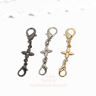 DIY龙虾扣双扣小毛球吊饰扣子玩偶金属扣包挂配件毛球挂件两头扣