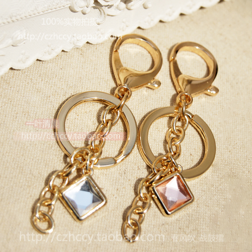 diy配件浅金色镶钻31mm钥匙扣