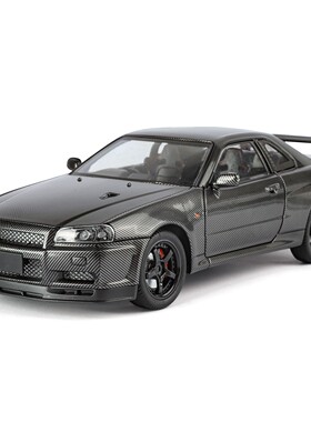 金丽方1901-413R34碳纤涂装合金汽车模型仿真轿车儿童声光玩具车