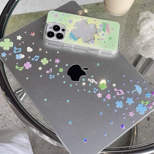 M3保护套配件镭射 汪三岁「音符少女」韩风MacBook保护壳苹果笔记本2025款 M4pro14寸16寸air13寸M1