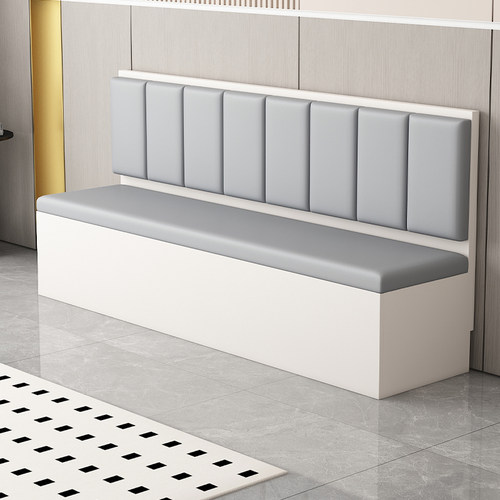 实木卡座餐桌家用小户型餐厅奶茶店储物柜现代简约卡座软包沙发凳