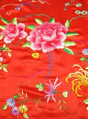 桑蚕丝软缎百花纯手工苏绣花被套