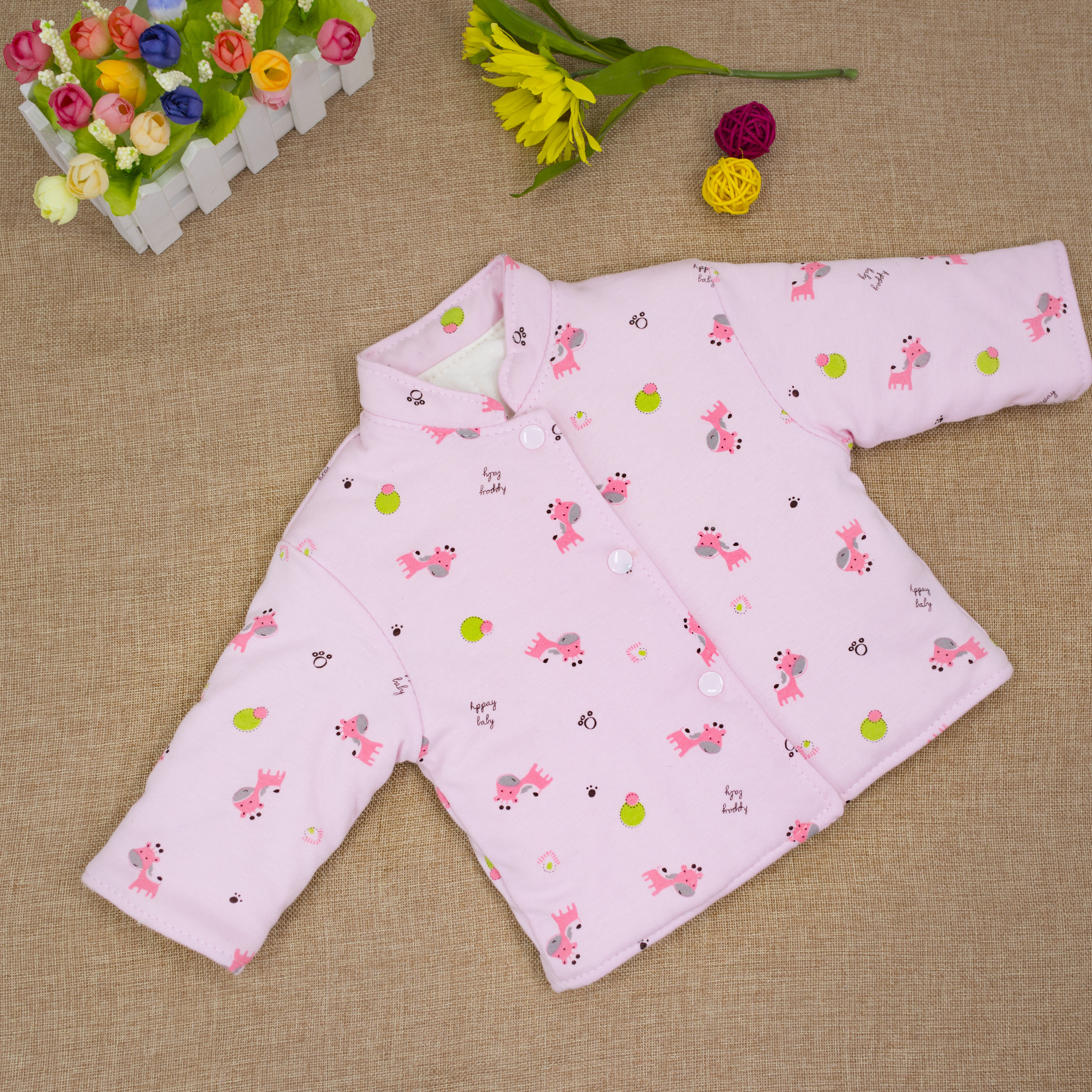 妈咪手工棉衣可爱小鹿婴幼儿宝宝儿童秋冬全棉天然棉花内胆填充