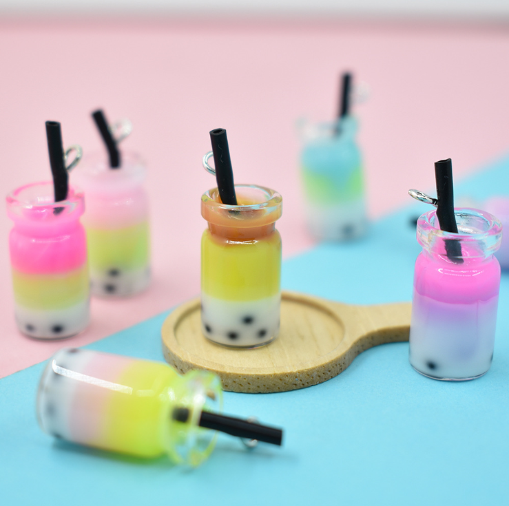 10颗diy饰品配件树脂珍珠奶茶耳环钥匙扣挂件材料手机壳手工材料