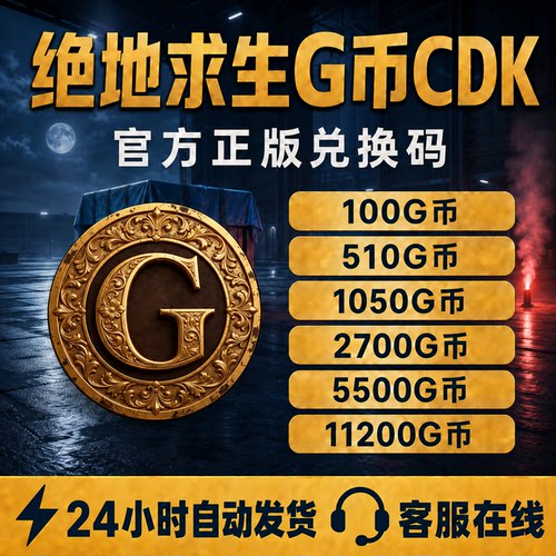 PUBGG币绝地求生g币金币gb吃鸡游戏皮肤点券官方充值CDK兑换码