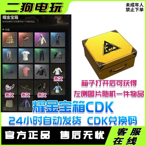 PUBG绝地求生耀金宝箱白东南亚宝箱CDK激活码兑换码