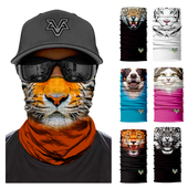 3D动物户外防晒魔术头巾老虎狮子头套围脖骑行跑步男面巾女面罩