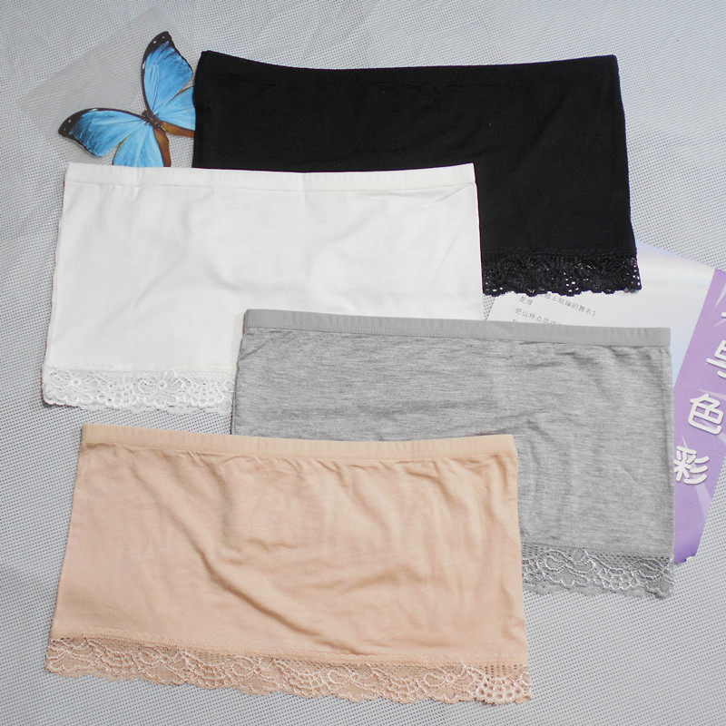 夏季莫代尔新无吊带不掉抹胸白色薄款防走光内衣一片式蕾丝边大码,女装/女士精品,抹胸,淘宝优惠券,粉丝福利购,淘宝优惠卷