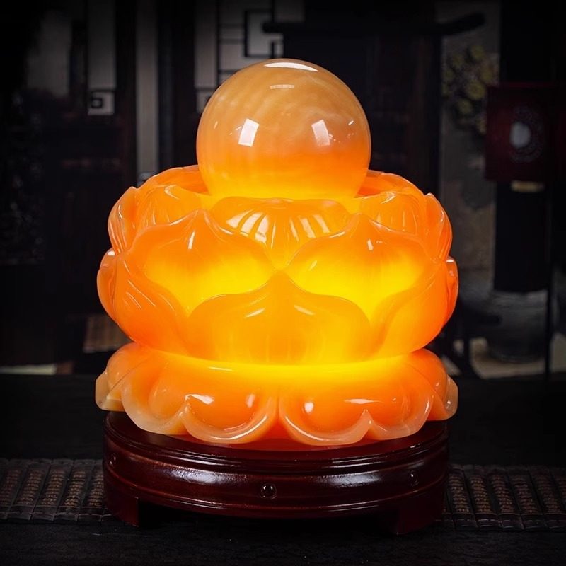 天然原石流水摆件循环水喷泉风水球玉石材转动球客厅乔迁开业礼品