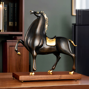 招财全铜唐马摆件手工高档工艺品开业礼品客厅书房办公室装饰摆放