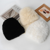 兔毛皮草帽子女生秋冬季 显脸小毛茸茸毛绒帽潮保暖护耳皮草渔夫帽