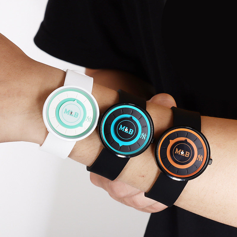 mlb美职棒潮牌手表男女士学生情侣款概念无指针个性小众石英腕表