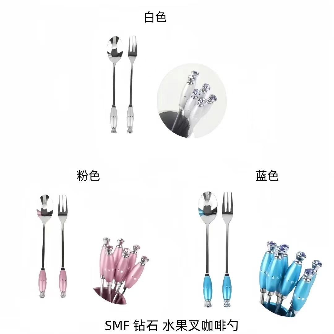 韩国进口不锈钢水果叉子创意可爱家用儿童安全小号甜品蛋糕签果插