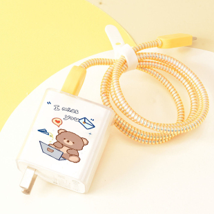 适用小米17 15 14 13 12 Pro充电器保护套数据线缠绕绳卡通