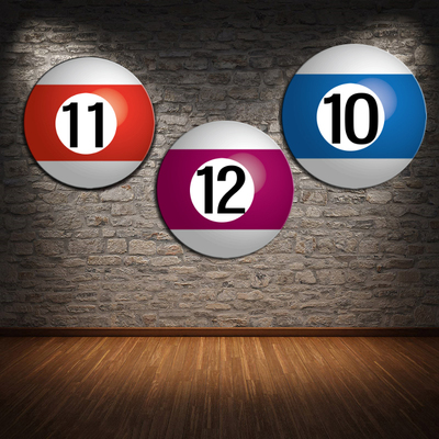 台球装饰画台球室圆形挂画台球厅背景墙装饰品订制斯诺克画可定做