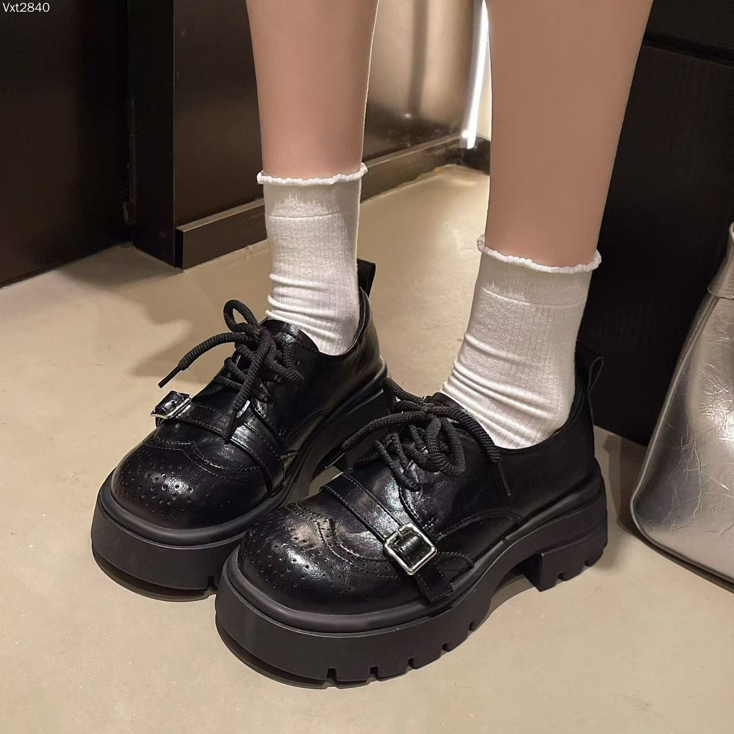 2026新款女鞋厚底增高小个子乐福鞋（豆豆鞋）