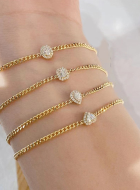 女小众钻石手链ins简约