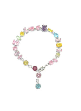 欧美彩色宝石洛丽塔彩虹糖果色彩宝气质甜美礼物ins百搭优雅手链