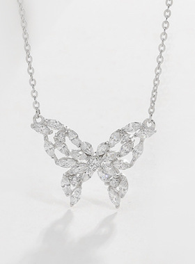 韩国2022年新款时尚设计蝴蝶锁骨项链女网红简约气质冷淡风ins潮