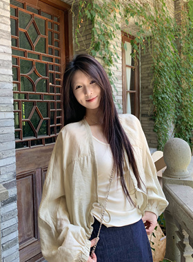 HVIVI蝙蝠袖短款开衫外套女夏季慵懒风防晒披肩外搭休闲空调衫薄