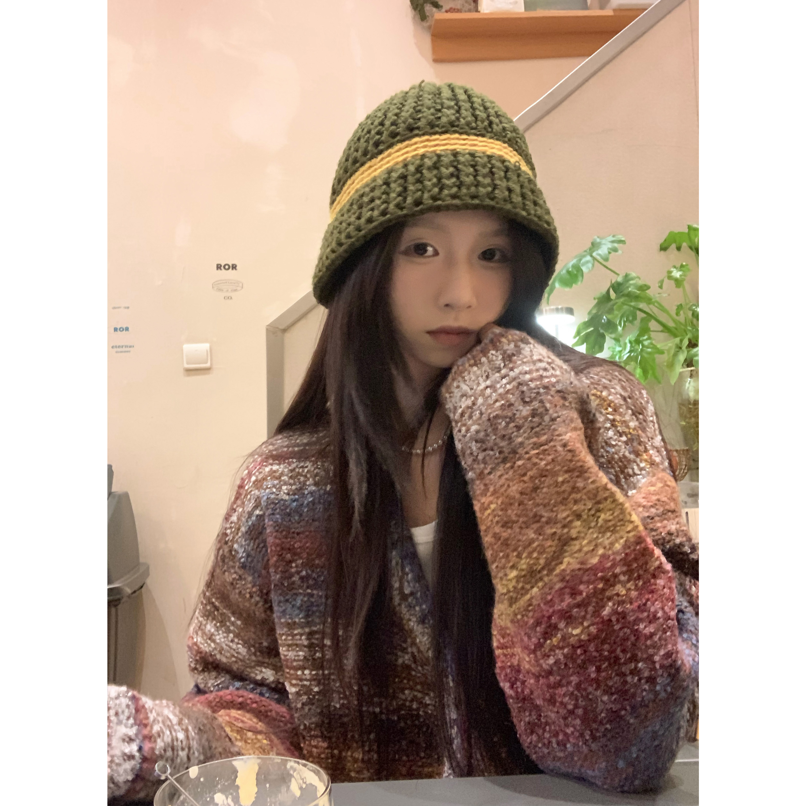 绵羊毛渐变毛衣针织开衫