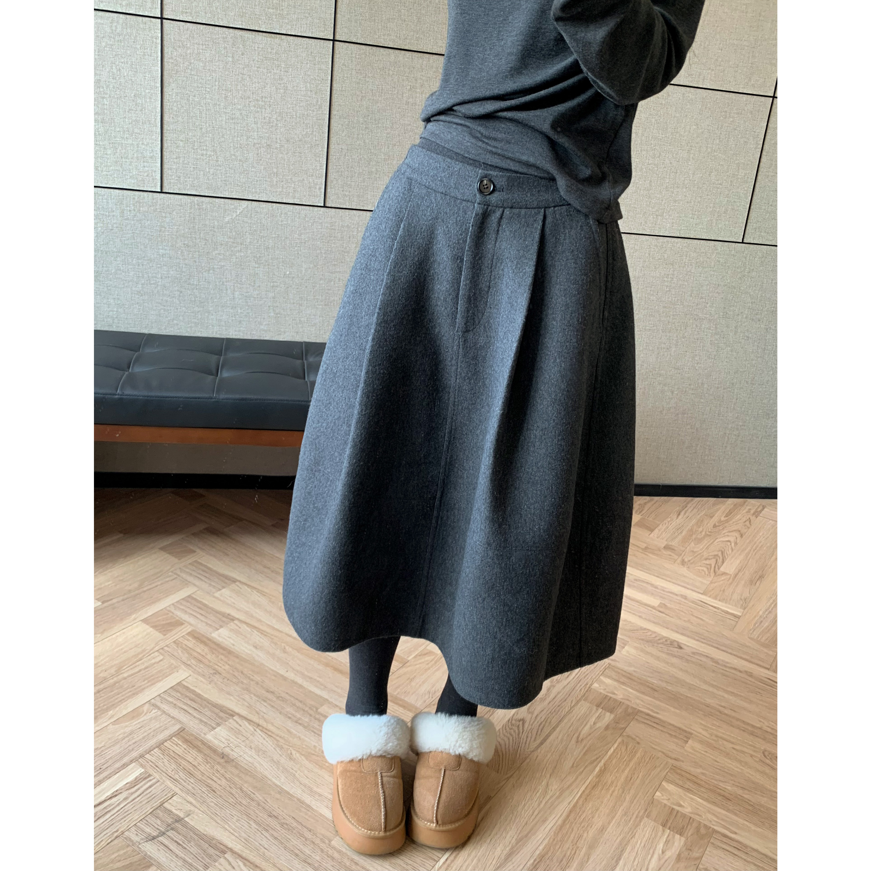 立体花苞A字显瘦半身裙