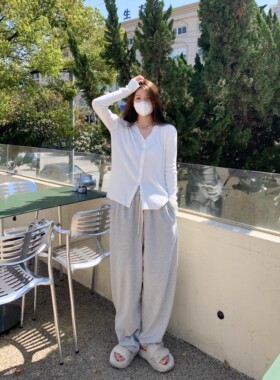 HVIVI高腰直筒休闲运动裤女薄款卫裤春秋新款宽松阔腿拖地裤子