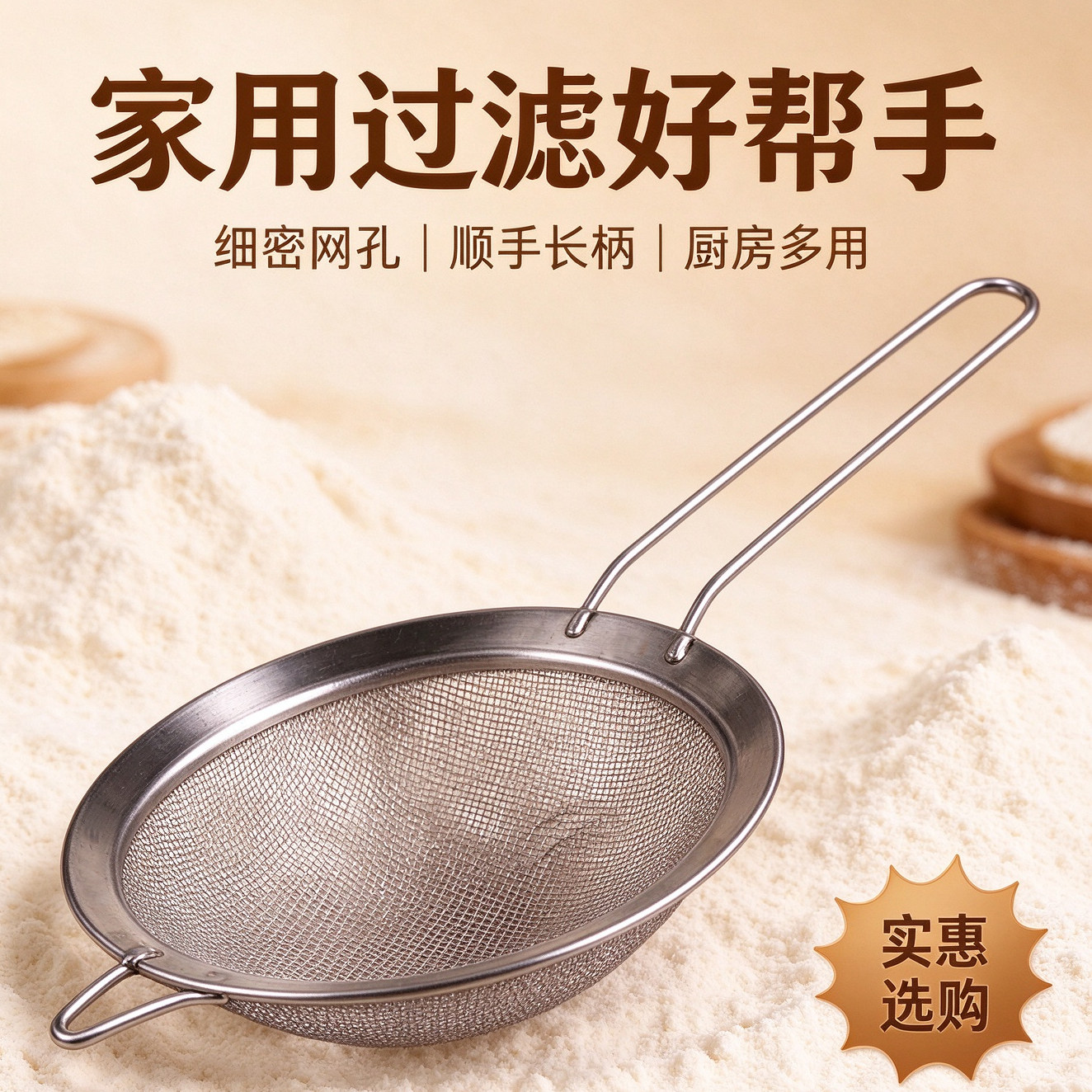 不锈钢果汁豆浆过滤网筛油渣捞药渣油格泡沫捞勺大面粉筛燕窝漏勺