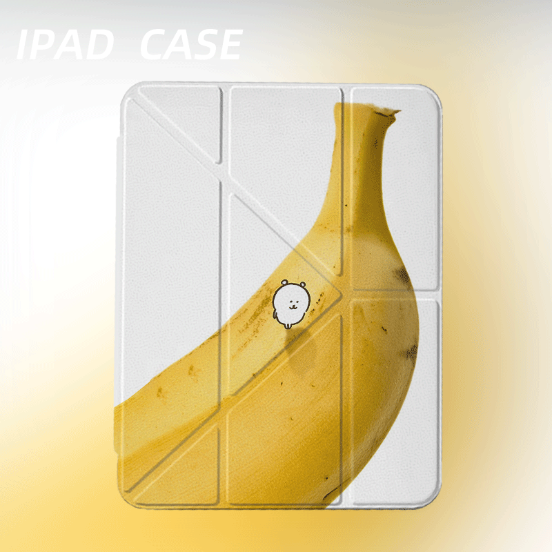 原创小众小熊香蕉iPad2025新款11代苹果Air7防弯Y折ipad壳三折第九代平板壳11寸Pro亚克力适用mini7带笔槽,3C数码配件,平板电脑保护套/壳,淘宝优惠券,粉丝福利购,淘宝优惠卷