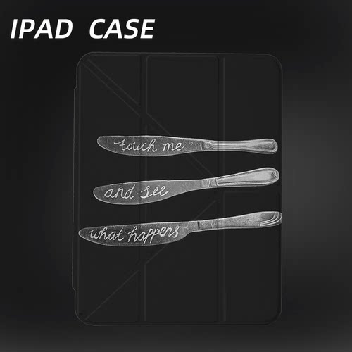 原创氛围感复古餐刀iPad2025新款11代苹果Air7防弯Y折ipad壳三折第9代平板壳11寸Pro亚克力适用mini7带笔槽