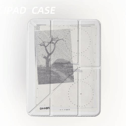 原创复古枯树旧印iPad2025新款11代苹果Air7防弯Y折ipad壳三折第9代平板壳11寸Pro亚克力适用mini7带笔槽