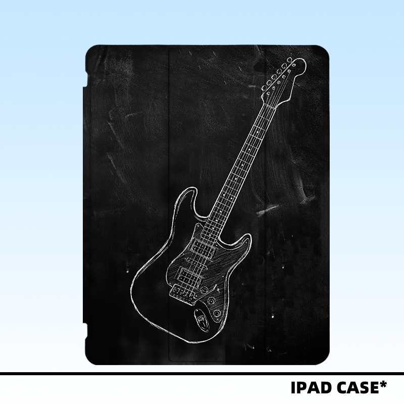 原创小众复古暗黑风电吉他适用ipad7/8/9/10壳2020苹果air4/5三折保护