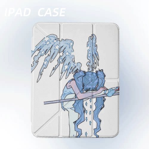 原创y2k星翼芭蕾iPad2025新款11代苹果Air7防弯Y折ipad壳三折第9代平板壳11寸Pro亚克力适用mini7带笔槽