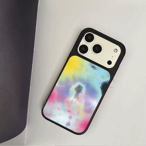 原创氛围感幻彩星影iPhone17pro手机壳磁吸16promax软壳13磨砂大孔壳苹果15pro艺术全包黑边软壳适用14p晶瓷