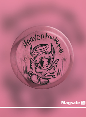 原创可爱恶魔Magsafe磁吸手机气囊支架适用苹果吸附伸缩磨砂拆卸